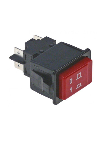 Interruptor pulsante 34, 1 x23, 1 mm rojo 2NO 250V 16A 017511 347312