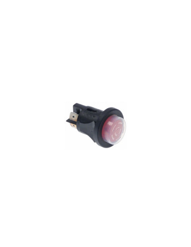 Interruptor pulsante montaje ø 25mm rojo 2NO/lámpara 250V 16A iluminado HLC 348211