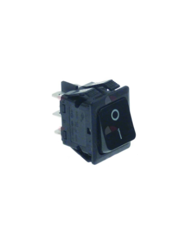 Interruptor basculante 30x22mm negro 2NO 230V 16A 0-1 empalme