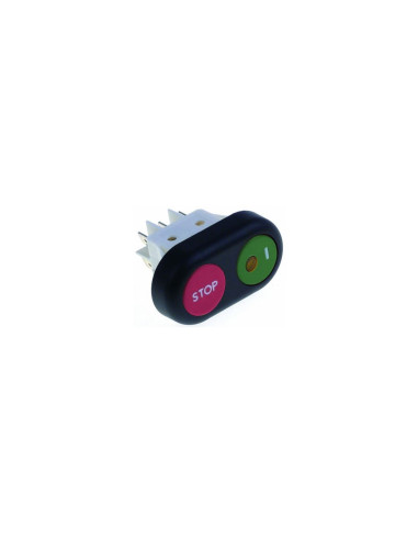 Interruptor pulsante medida de montaje 30x22mm rojo/verde 2CO 250V 16A Stop / I Amatis Horeca-Select Omas RGV 345712